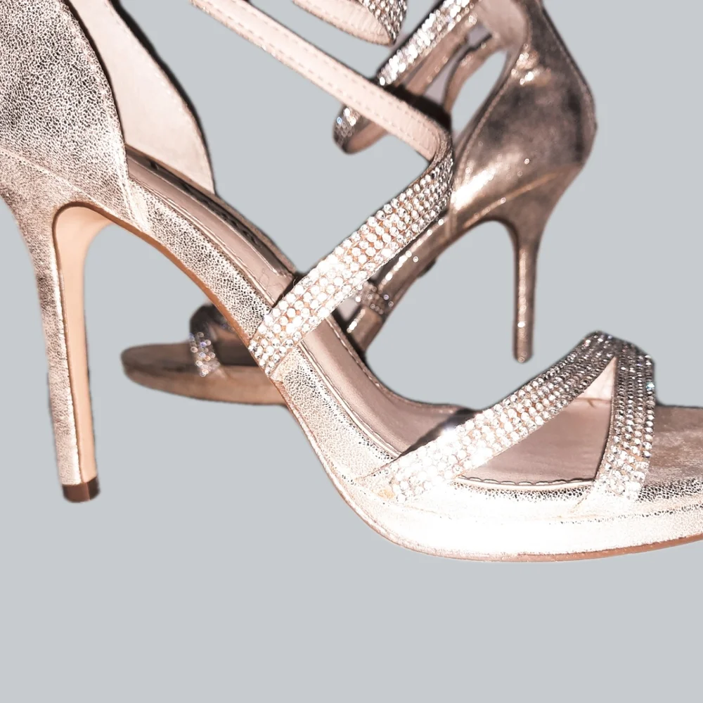 Nina gold rhinestone heels - Picture 4 of 5